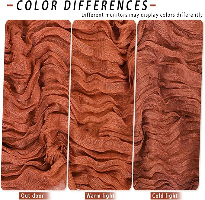 8 Pack Terracotta Cheesecloth Table Runner 17x108 inch Boho Gauze Cheese Cloth - Image 5