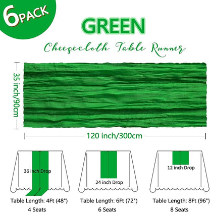 6 Pack Green Cheesecloth Table Runner 10Ft Gauze Cheese Cloth Table Runner - Image 2