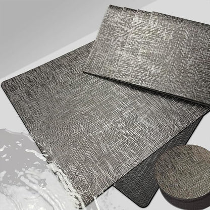 Elegant Placemats and Coasters Set 6, Vinyl Washable Place Mats by Unknown