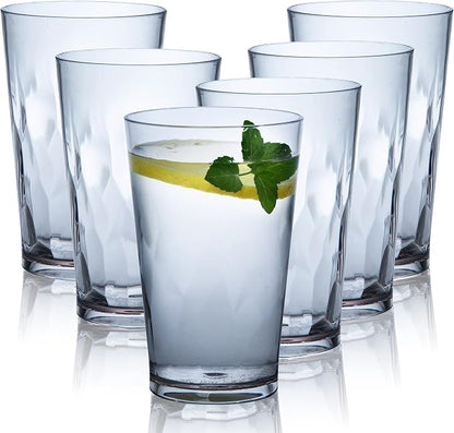 JGIRL Unbreakable Plastic Drinking Glasses, 16 Ounces | 16 oz plastic Tumbler by JGIRL