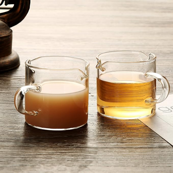 BCnmviku Shot Glasses Espresso Parts Double Spouts Milk Cup Clear Glass - Image 2