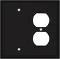 Henne Bery Modern Edge Decorative Wall Plate Switch Plate Outlet Cover, Durable Solid Zinc Alloy (Blank/Duplex, Matte Black)
