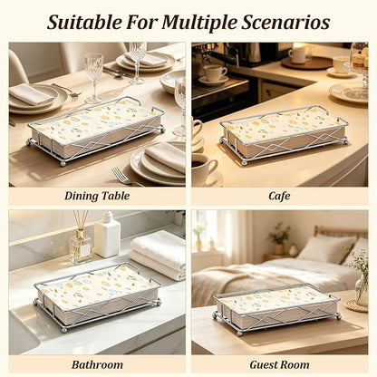 Silver Metal Guest Towel Napkin Holder - Image 5