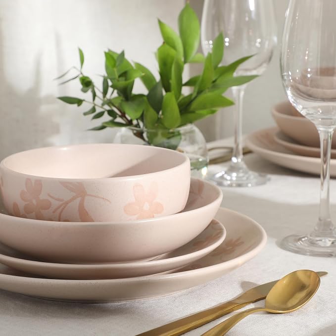 Gibson Home Admiral Hall Plates and Bowls Set, 16-Piece Floral Dinnerware Set - Image 4