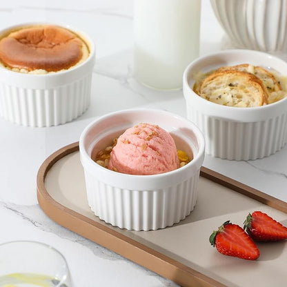 MALACASA Ramekins 10 oz Oven Safe, Porcelain Creme Brulee Ramekins Pudding - Image 6