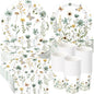 250 Pcs Wildflower Party Decorations Include Spring Summer Floral Paper Plates by Ziliny