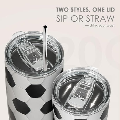SANDJEST Soccer Tumbler 20oz Stainless Steel Insulated, Travel Coffee Cup - Image 5
