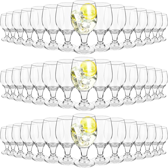 Patelai Set of 48 Water Goblet, 13.5 oz Clear Drinking Glasses Bulk Dishwasher by Patelai