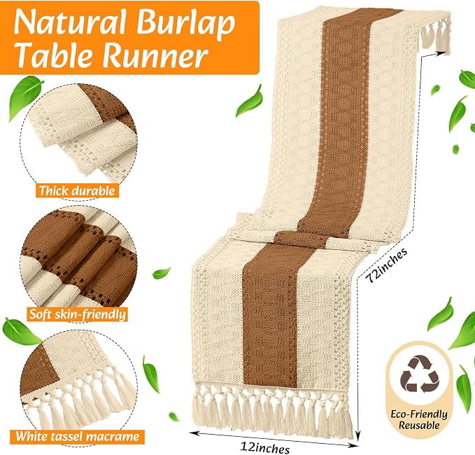 6 Sets Boho Decoration Placemats Round Woven Placemats, Cloth Napkins, Wood - Image 4