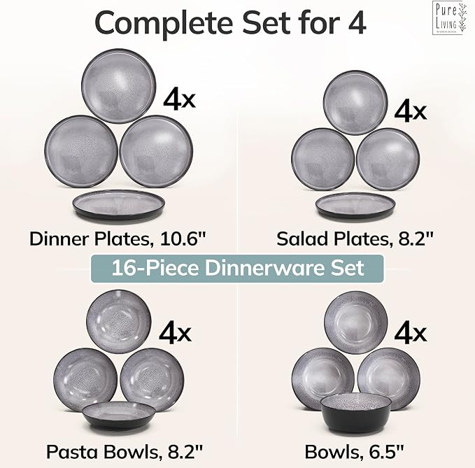 16 Piece Stoneware Dinnerware Set - Image 6