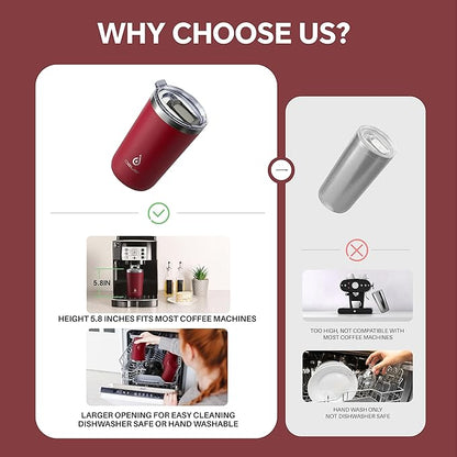 Ideus 20 oz Tumbler, Travel Coffee Mug with Splash Proof Sliding Lid, Double Wall Stainless Steel Vacuum Insulated Coffee Mug for Home and Office, Keep Beverages Hot or Cold, Blood Red