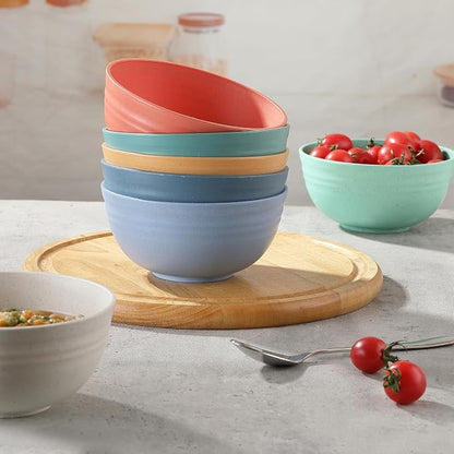 8PCS Cereal Bowl, Ohola Unbreakable Wheat Straw Cereal Bowls, Microwave & - Image 8