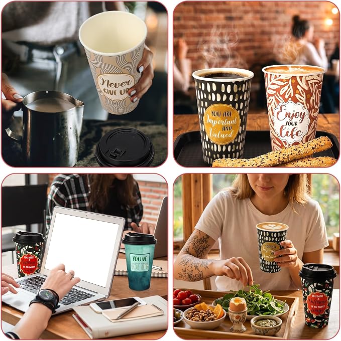 50 Pack 16 oz Disposable Coffee Cups - Image 4
