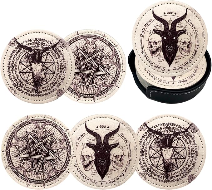 Satan Goat Skull Coasters for Drinks by Unknown