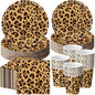 Funnymoom 250 Pcs Leopard Print Plates Napkins and Cups Cheetah Print Party by Funnymoom