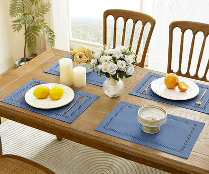 Farmhouse Burlap Place Mats, 12 x 18 Inch | Double Layer, Thick Textured - Image 5