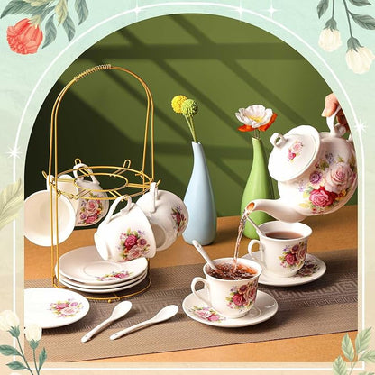 Zhehao 20 Pcs Porcelain Tea Set - Image 4