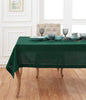 Solino Home Rainforest Green Linen Tablecloth 52 x 52 Inch - 100% Pure Linen Square Table Throw - Classic Hemstitch, Machine Washable Table Cloth for Winter, St Patricks Day