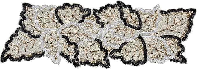 Handmad Beaded Table Runner for Tabletop, Dining Table Beaded Runner 36 Inches by AAliAksaCraft