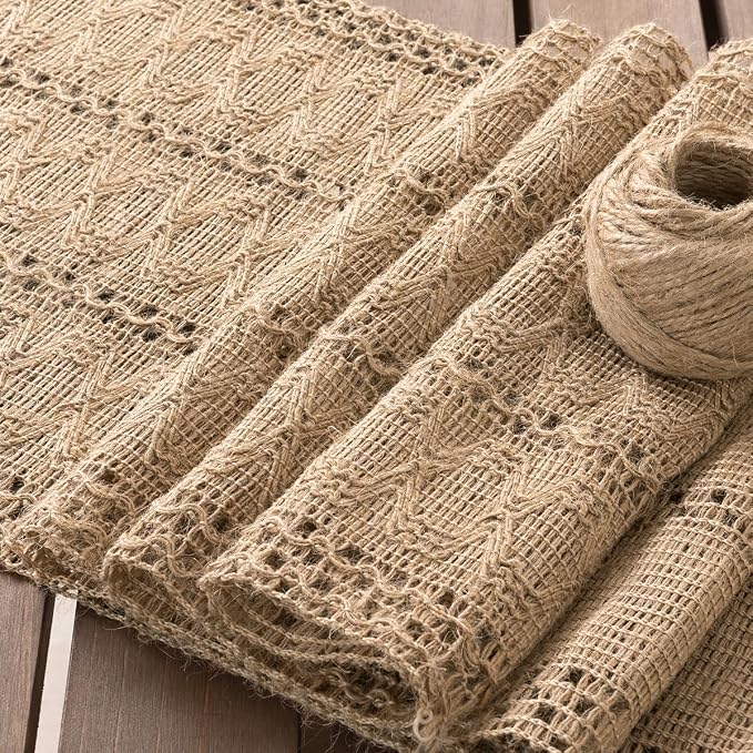 Boho Table Runner Summer Farmhouse Burlap Dining Dresser Scarf Home Decor | - Image 4