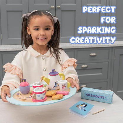 Bluey Wooden Tea Party Set, 18-Piece Toy Tea Set - Image 3