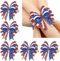 Geiserailie 6 Pieces Patriotic Napkin Rings 4th of July Bow Napkin Ring Holder by Geiserailie