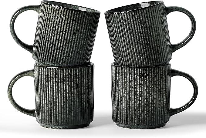 famiware Coffee Mug Set for 4, Star 12 oz Catering Mugs Cup Set by Famiware