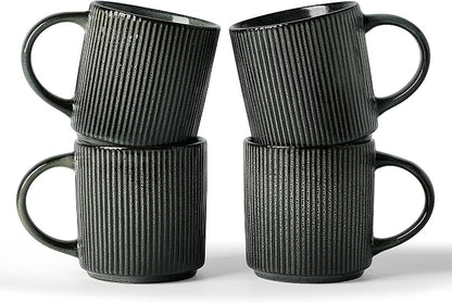 famiware Coffee Mug Set for 4, Star 12 oz Catering Mugs Cup Set by Famiware