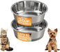 Neater Pet Brands Stainless Steel Dog Bowls with Non-Slip Rubber Bottom – 3 Cup (24 oz), Gray - Set of 2 Heavy Duty Metal Dog Bowls, Dishwasher Safe, Food or Water Bowl, Ideal for Small to Medium Dogs