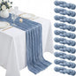 10 Pack Dusty Blue Table Runner 10FT Gauze Cheesecloth Table Runner | 21x120 by Dugpit