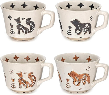 11 oz Ceramic Coffee Mug, Stoneware Teacup by LINVIA