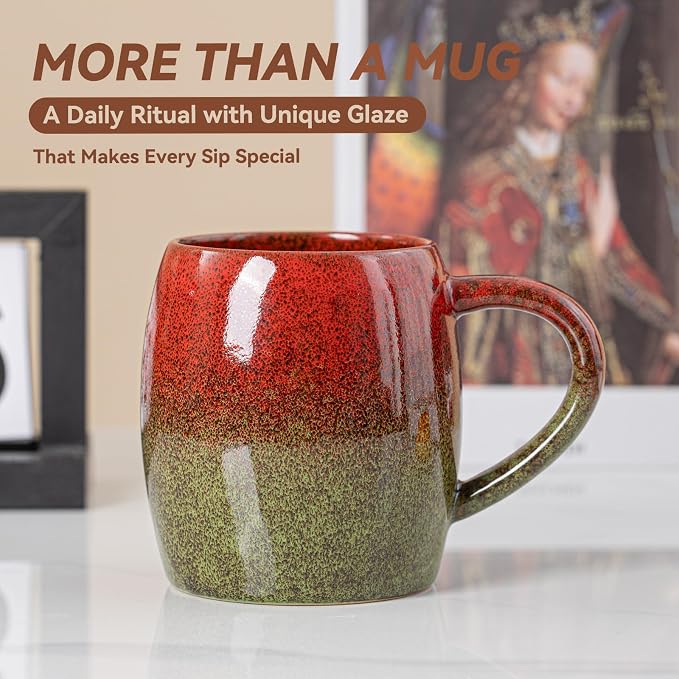 Handmade 22oz Ceramic Coffee Mug, Ergonomic Large Handle, Ideal Gift - Image 6
