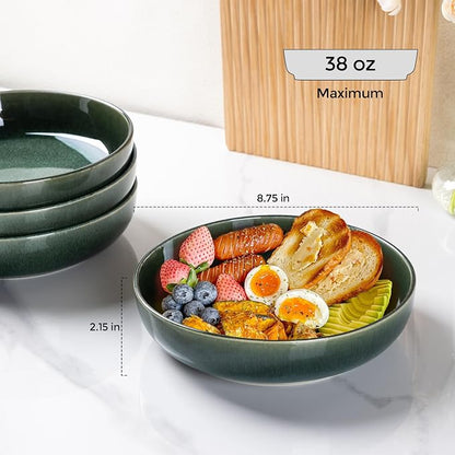 GBhome 8.75'' Large Ceramic Pasta Bowls, 38oz Stoneware Pasta Serving Bowls Set - Image 4