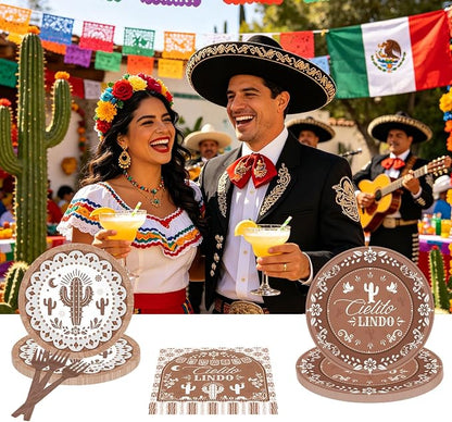 96 Pcs Cielito Lindo Party Decorations, Terracotta Tableware Set | Includes - Image 6