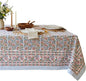 ATOSII Kalina 100% Cotton Fall Rectangle Tablecloth, Handblock Print Floral Table Cloth for Kitchen Dining Linen I Weddings Outdoors Easter Spring Summer I 72 X 108 Inches I 8 Seater