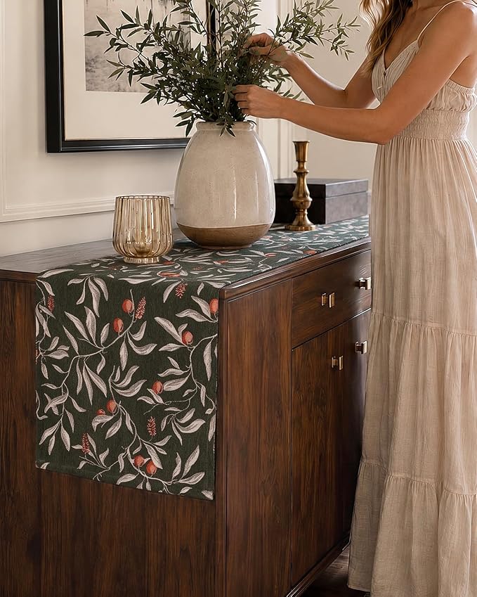 13"x 72" Jacquard Woven Chenille Table Runner, Soft and Dense, Slip-resistant - Image 6