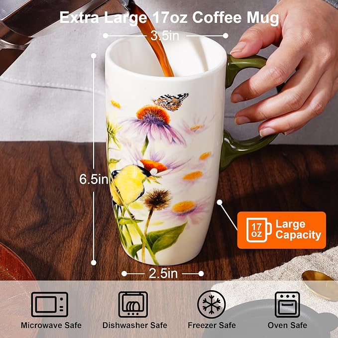 Topadorn Goldfinch Bird Coffee Mug - Image 2