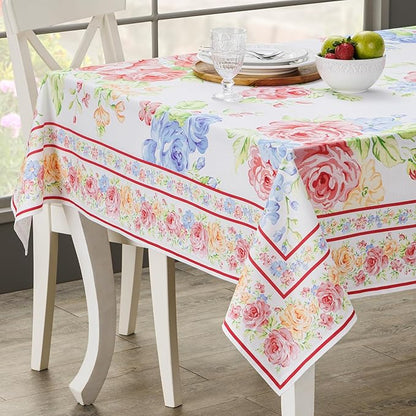 Maison d' Hermine Table Cloth Rectangle Table 100% Cotton 54 x 72 Inches Tablecloth Reusable Decorative for Dining Room Farmhouse Home Valentines Day Decorations Spring Summer - Vintage Floral