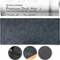 Premium Distressed Faux Vegan Leather Desk Mat | Multifunctional Desk Pad for Home Office | (Black/Grey, 15.75" x 36")