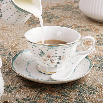 fanquare 21 Pieces Royal Style Porcelain Tea Set - Image 3