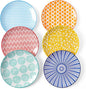 Selamica Ceramic Dessert Plates Set of 6, 6 Inch Mini Dinner Plates for Cake Snacks Side Dish, Microwave & Dishwasher Safe