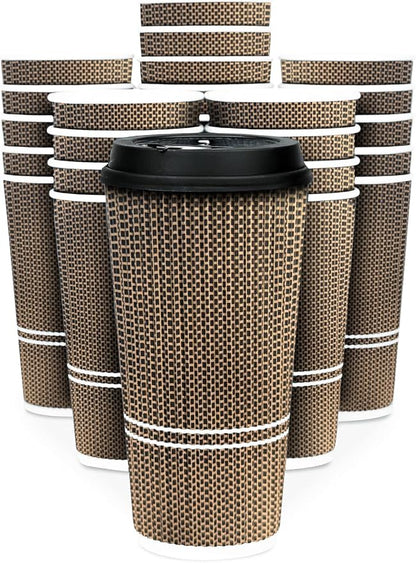 To Go Coffee Cups With Lids - 22 oz Disposable Coffee Cup With Lid. Large Togo by Glowcoast