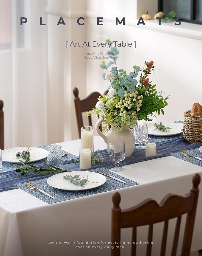 Leetaltree Deep Navy Woven Placemats Set of 12 - Image 2