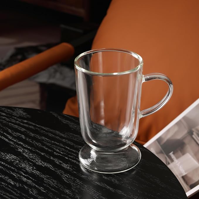 NIRA.Z 12.5 OZ Double Walled Glass Coffee Mugs - Image 7