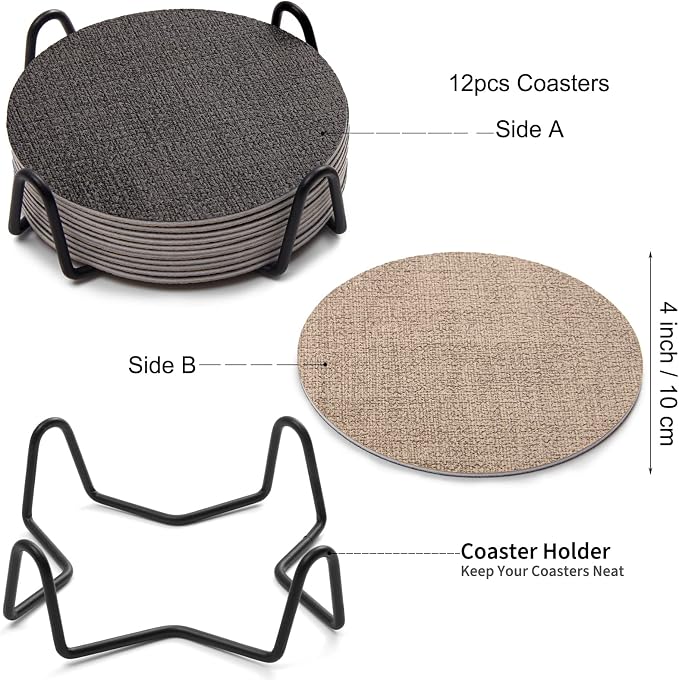 Faux Leather Drink Coasters - Image 9