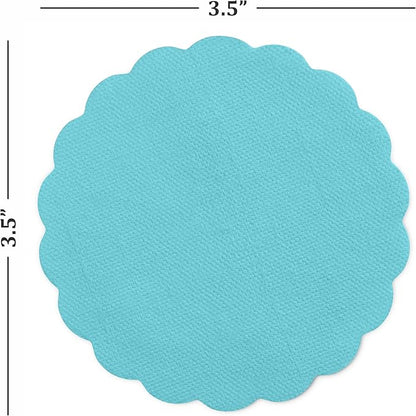 Disposable Mint Blue Paper Coasters for Drinks, 3.5 Inch Round Coasters for Bar, Cocktail, Beverage, Wine Or Event, 500 Pack Bulk
