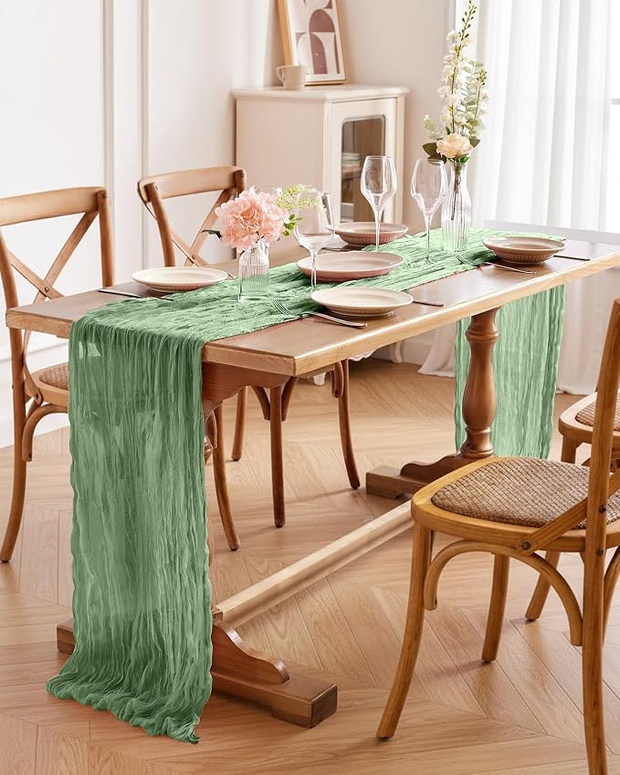 Pureegg 2-Pack Cheesecloth Table Runner, Baby Shower, Wedding and Farmhouse - Image 8