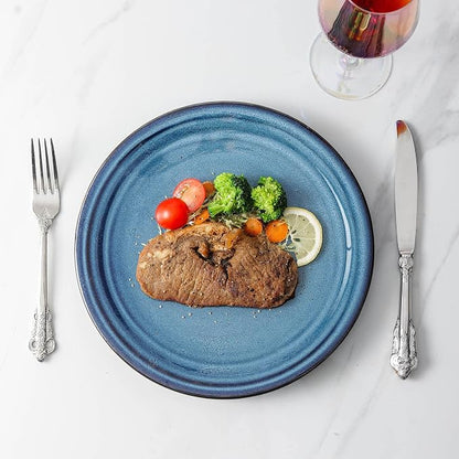 HASENSE Ceramic Dinner Plates Set of 2, 10 Inch Large Porcelain Pasta and Salad - Image 4