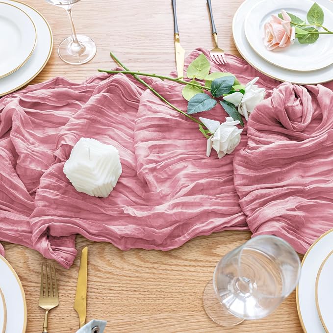 Cheesecloth Table Runner 10FT Boho Gauze Runner, 12 Pack | 120 Inch Cheese - Image 5