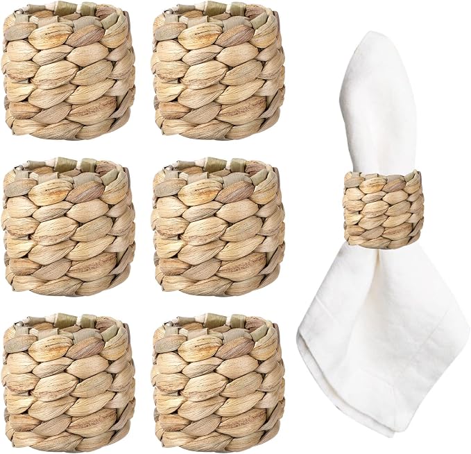 APTWOW Farmhouse Napkin Rings, Hand-Woven Napkin Rings by APTWOW
